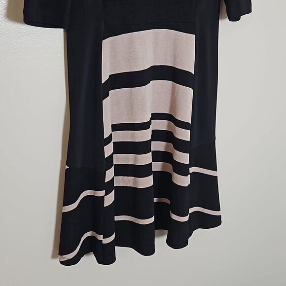Gabby Skye Beige & Black Fit & Flare Dress Sz 8 - Picture 4 of 12